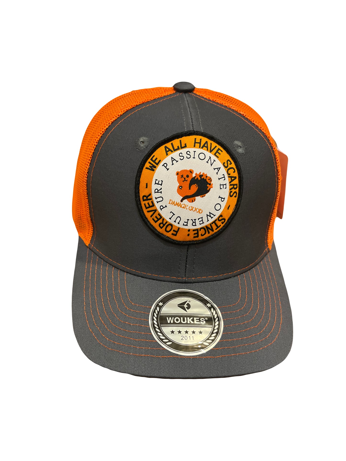 Grey/Orange Trucker Cap